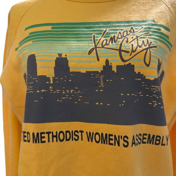 Vintage 1990 Kansas City United Methodist Women's Assembly, Yellow, Size Large - Picture 2 of 6
